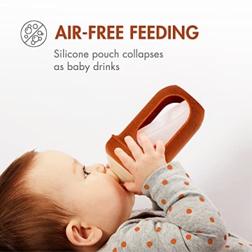 Boon Nursh Baby Bottles - Silicone, Reusable, Easy to Clean