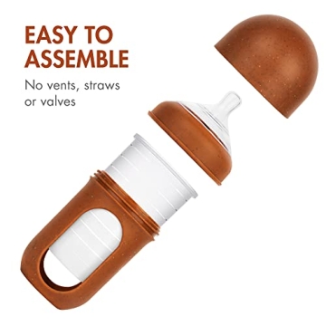 Boon Nursh Baby Bottles - Silicone, Reusable, Easy to Clean