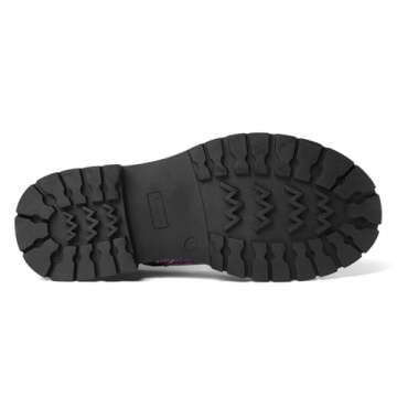 K KomForme Girls Glitter Ankle Boots Lace Up Waterproof Combat Shoes With Side Zipper for Toddler/Little Kid/Big Kid