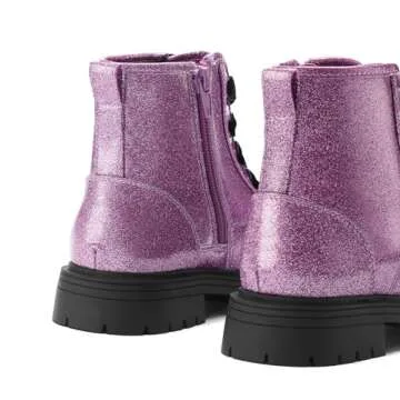 K KomForme Glitter Ankle Boots Waterproof Stylish Combat Shoes