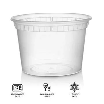Delitainer 16 oz Deli Food Containers with Lids - Pack of 36 by Newspring
