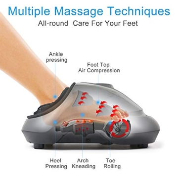 CINCOM Foot Massager with Heat Air Compression Shiatsu