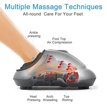 CINCOM Foot Massager with Heat Air Compression Shiatsu