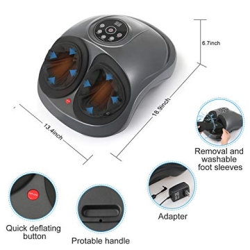 CINCOM Foot Massager with Heat Air Compression Shiatsu