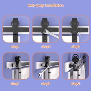 SKYSEN Bifold Barn Door Hardware Roller Set - Fit for 2 Bifold barn Door, Space Saving Folding Desig...