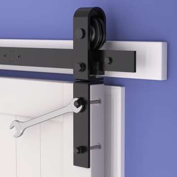 SKYSEN Bifold Barn Door Hardware Roller Set - Fit for 2 Bifold barn Door, Space Saving Folding Design, Corrosion-Resistant Black Spraying（Bifold-Roller）