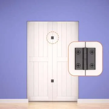 SKYSEN Bifold Barn Door Hardware Roller Set - Fit for 2 Bifold barn Door, Space Saving Folding Design, Corrosion-Resistant Black Spraying（Bifold-Roller）