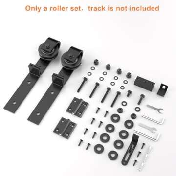 SKYSEN Bifold Barn Door Hardware Roller Set - Fit for 2 Bifold barn Door, Space Saving Folding Design, Corrosion-Resistant Black Spraying（Bifold-Roller）