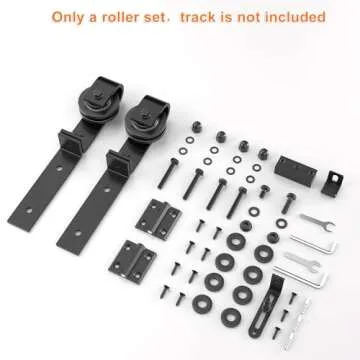 SKYSEN Bifold Barn Door Hardware Roller Set - Fit for 2 Bifold barn Door, Space Saving Folding Design, Corrosion-Resistant Black Spraying（Bifold-Roller）