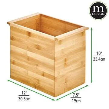 Stylish Bamboo Small Trash Can for Home & Office
