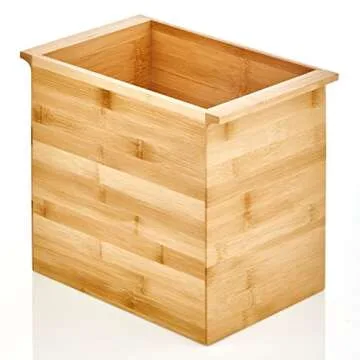 Stylish Bamboo Small Trash Can for Home & Office