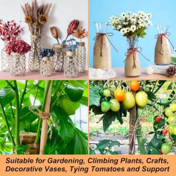 Vivifying Natural Jute Twine, 656 Feet 2mm Thick Brown Twine String for Garden, Crafts, Gifts Wrapping, Packing