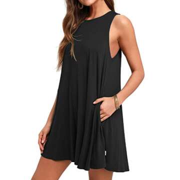 WEACZZY Women Summer Casual Swing T Shirt Dresses Beach Cover up Loose Dress