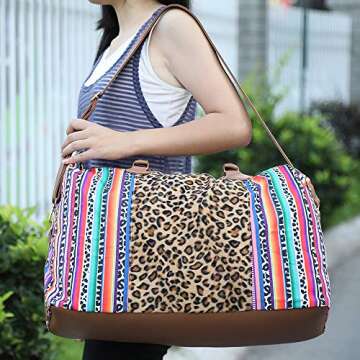 Leopard Print Weekender Bag - Stylish & Durable Travel Companion
