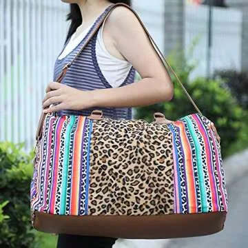 Leopard Print Weekender Bag - Stylish & Durable Travel Companion