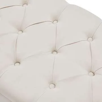 HUIMO 48" Arm Storage Ottoman with 7.5-inch Solid Wood Legs, Storage Bench, Upholstered Window Sitting Bench for Bedroom,End of Bed Bench Indoor, Livingroom, Entryway (Beige)