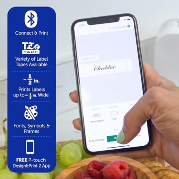 Brother P-Touch Cube Smartphone Label Maker, Bluetooth Wireless Technology, Multiple Templates Available, Apple & Android Compatible - Blue, 2.5 x 4.6 x 4.6 inches