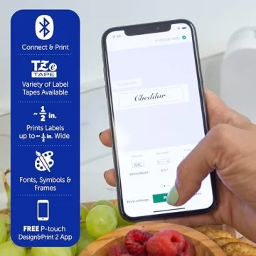 Brother P-Touch Cube Smartphone Label Maker, Bluetooth Wireless Technology, Multiple Templates Available, Apple & Android Compatible - Blue, 2.5 x 4.6 x 4.6 inches