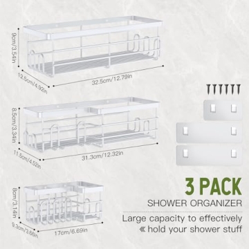 Uamector Shower Caddy with 17 Hooks for Ultimate Organization