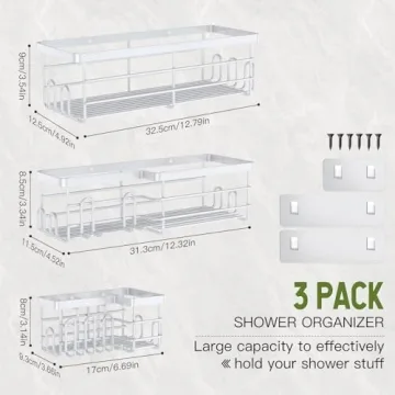 Uamector Shower Caddy with 17 Hooks for Ultimate Organization