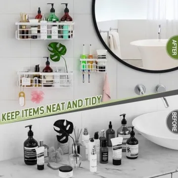 Uamector Shower Caddy with 17 Hooks for Ultimate Organization