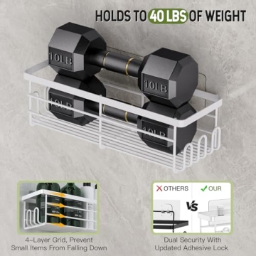 Uamector Shower Caddy with 17 Hooks for Ultimate Organization