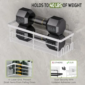 Uamector Shower Caddy with 17 Hooks for Ultimate Organization