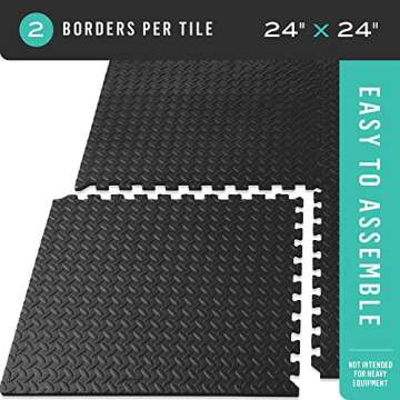 Velotas Durable Anti-Fatigue Fitness Mat, 24x24x1/2 Inches