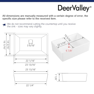 DeerValley White Farmhouse Sink - Elegant & Functional