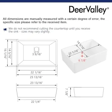 DeerValley White Farmhouse Sink - Elegant & Functional