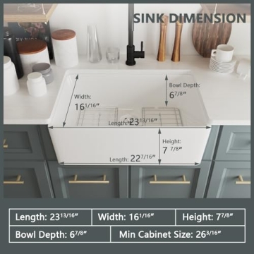 DeerValley White Farmhouse Sink - Elegant & Functional