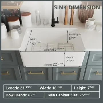 DeerValley White Farmhouse Sink - Elegant & Functional