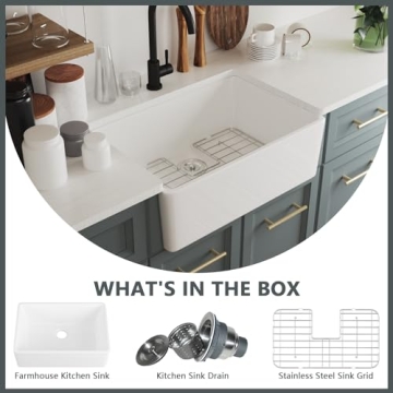 DeerValley White Farmhouse Sink - Elegant & Functional