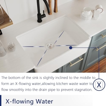 DeerValley White Farmhouse Sink - Elegant & Functional