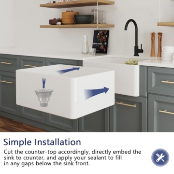 DeerValley White Farmhouse Sink - Elegant & Functional