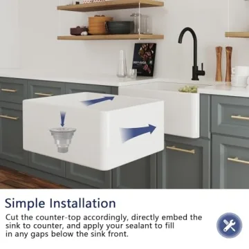DeerValley White Farmhouse Sink - Elegant & Functional