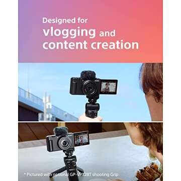 Sony ZV-1F Vlog Camera with 4K Video & 20.1MP for Content Creators and Vloggers Black ZV-1F/B | Official Sony USA Partner Model | Bundle with Deco Gear Case + Extra Battery + Filters + Photo Software