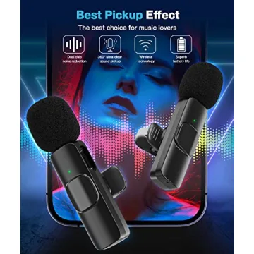 Gicorino Wireless Lavalier Microphone for iPhone & Android