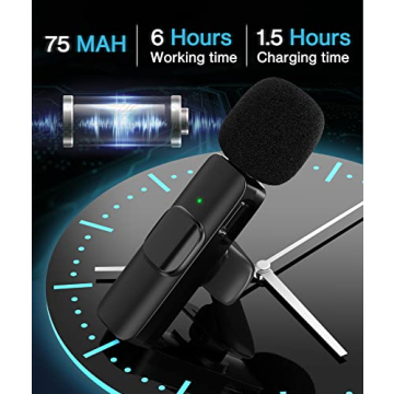 Gicorino Wireless Lavalier Microphone for iPhone & Android