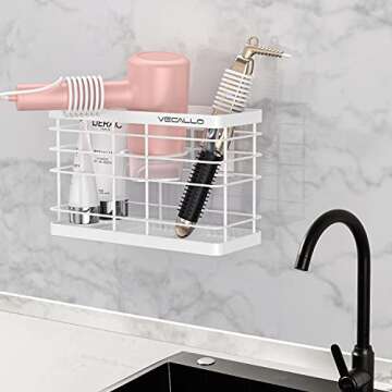 Hair Tool Organizer - Wall Mount for Hot Styling Tools and Storage Solutions