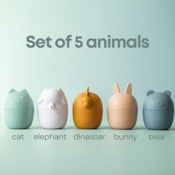 Rayplay Silicone Bath Toys - Set of Five Safe & Cute Animals