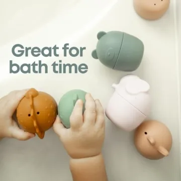 Rayplay Silicone Bath Toys - Set of Five Safe & Cute Animals