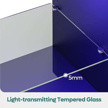 Bestier LED TV Stand for 55/60/65 Inch TV, Gaming Entertainment Center with Cabinet for PS5, Xbox,Modern TV Cabinet with Adjustable Glass Shelves for Living Room, Bedroom 57 Inch,Black