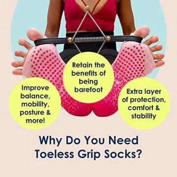 Tucketts Thigh Highs Knee High Yoga Socks, Toeless Long Socks, Non Slip Skid Grippy Socks for Yoga, Pilates, Barre, Ballet, Dance - Knee High Style,Pink,Fits woman size US 6-9.5