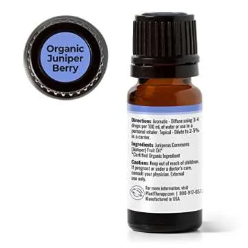 Plant Therapy Organic Juniper Berry Essential Oil 100% Pure, Undiluted, Natural Aromatherapy, Therapeutic Grade 10 mL (1/3 oz)