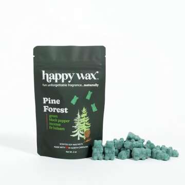 Happy Wax Winter Scented Soy Wax Melts Pine Forest, Evergreen Tree, White Birch (6 oz Mix) (Winter Woods Mix)