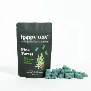 Happy Wax Winter Scented Soy Wax Melts Pine Forest, Evergreen Tree, White Birch (6 oz Mix) (Winter Woods Mix)