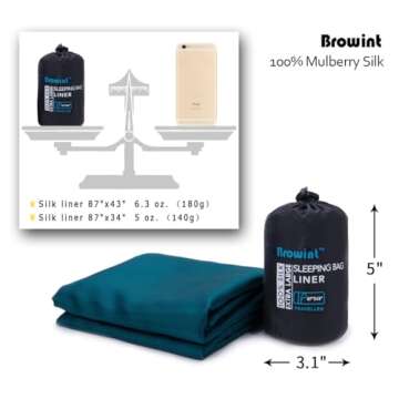 Silk Sleeping Bag Liner - Lightweight and Extra Wide