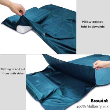 Silk Sleeping Bag Liner - Lightweight and Extra Wide