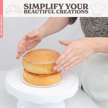 Spec101 Acrylic Cake Disc, 8.25 Inch 2 Pack - Round Acrylic Cake Disc Set, Acrylic Disk for Cake Decorating, 1/8in Thick